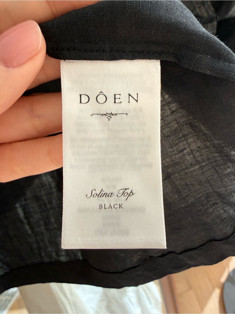 Doen Black Solina Top - Picture 3 of 4